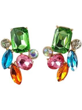 🌸Bijoux Bloom Green Multicolor Gemstone Earrings